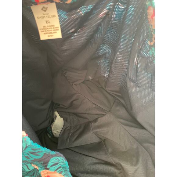 Members Mark Men's Resort Swim Trunks zip pocket UPF50 flamingo aqua lined XXL - Picture 6 of 10